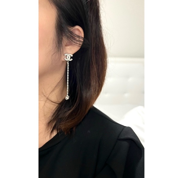 🚫SOLD🚫Chanel Classic CC Crystals Drop Earrings⭐️ - Picture 2 of 6